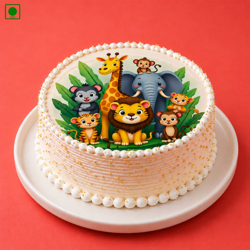 Jungle Theme Photo Cake