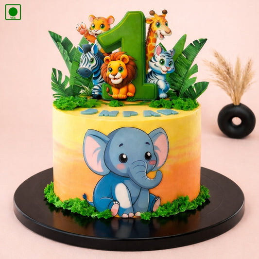 Jungle Safari Elephant Cake- Gurgaon & Delhi NCR | Cakofy