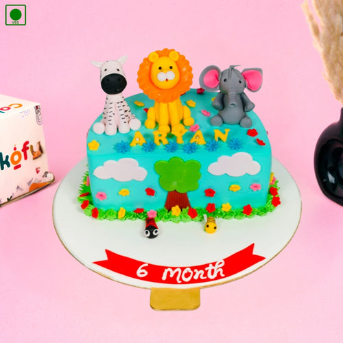 Jungle Safari Half Kids Cake