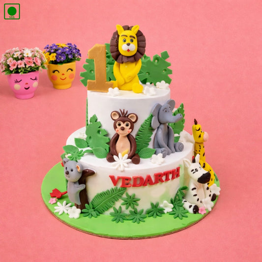 Jungle Safari Lion Theme Birthday Cake – Gurgaon & Delhi NCR | Cakofy