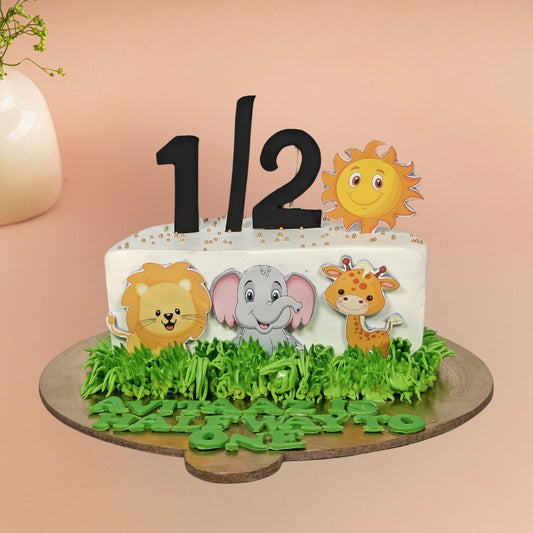 Jungle Theme Half Cake – Gurgaon & Delhi NCR | Cakofy