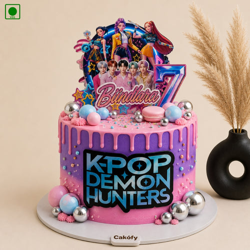 K-Pop Demon Hunters Drip Cake - Gurgaon & Delhi NCR | Cakofy
