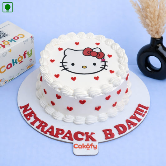 Kitty Heart Theme Cake - Gurgaon & Delhi NCR | Cakofy