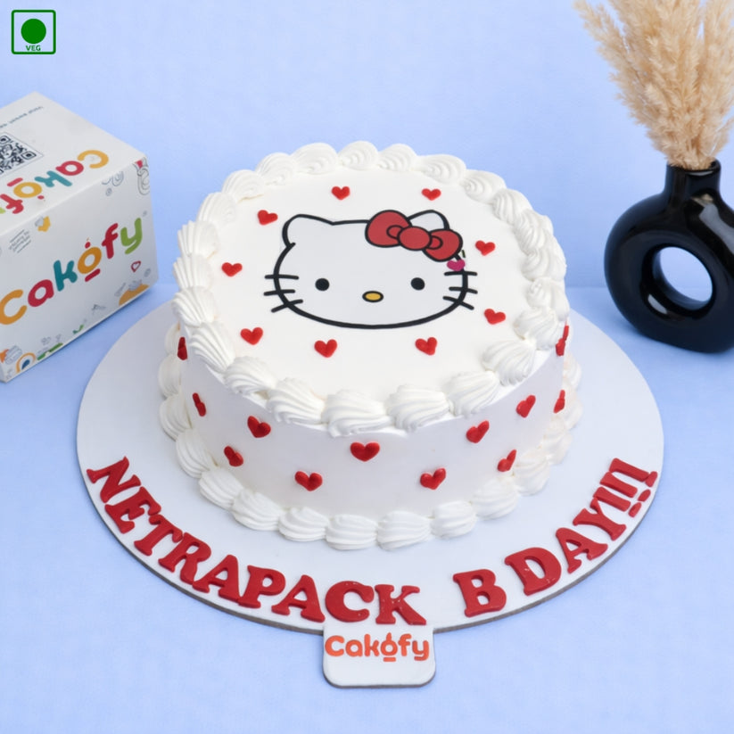 Kitty Heart Theme Cake - Gurgaon & Delhi NCR | Cakofy