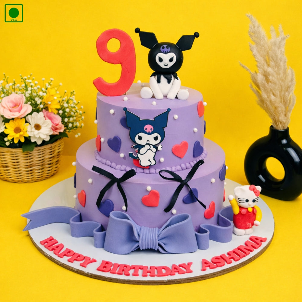 Kuromi Two Tier Birthday Cake – Gurgaon & Delhi NCR | Cakofy