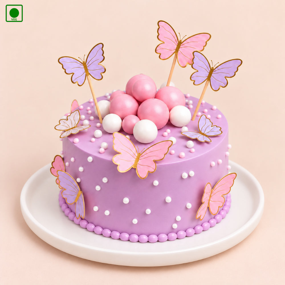Lavender Butterfly Cake - Gurgaon, Delhi & Noida