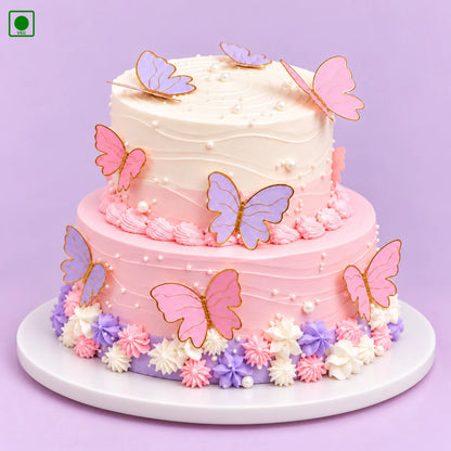 Lavender Pink Butterfly Cake - Gurgaon, Delhi & Noida