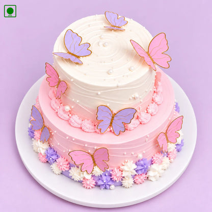 Lavender Pink Butterfly Cake - Gurgaon, Delhi & Noida