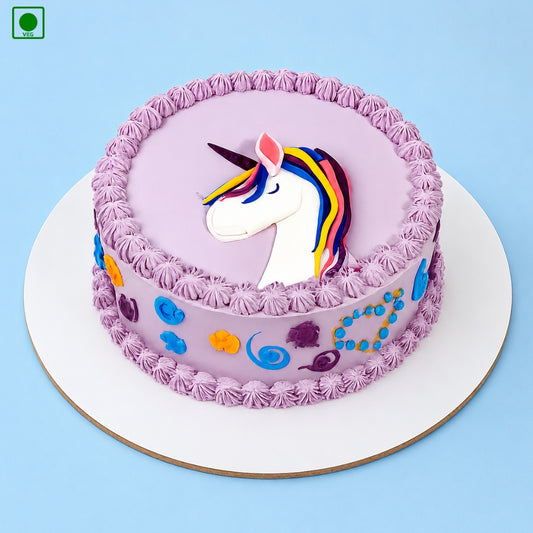 Lavender Unicorn Colorful Hair Design Cake - Gurgaon, Delhi & Noida
