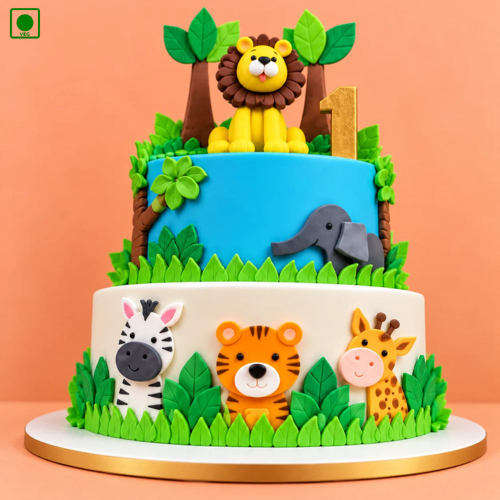 Lion Jungle Family Cake - Gurgaon, Delhi & Noida
