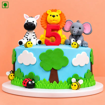 Lion & Elephant Theme Cake - Gurgaon, Delhi & Noida