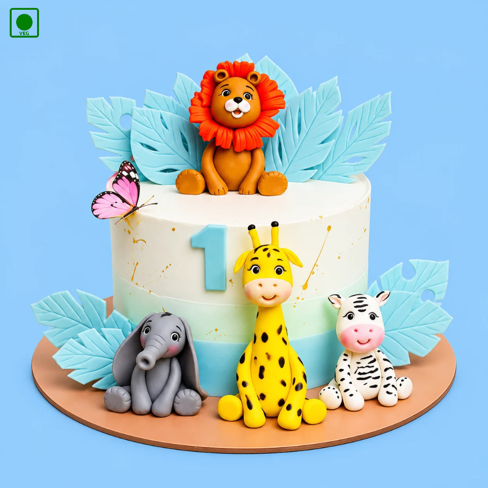 Lion & Giraffe Kids Cake - Gurgaon, Delhi & Noida
