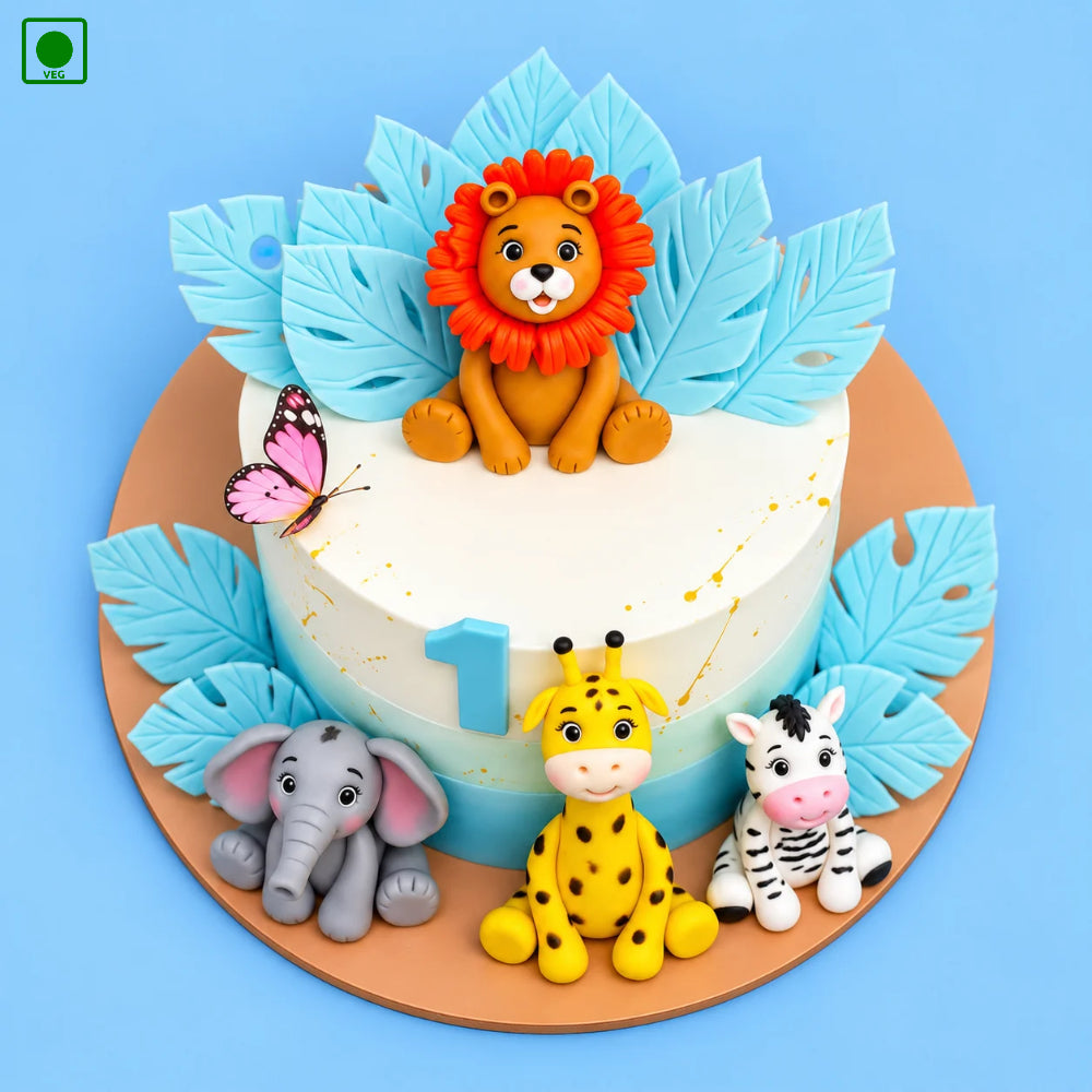 Lion & Giraffe Kids Cake - Gurgaon, Delhi & Noida