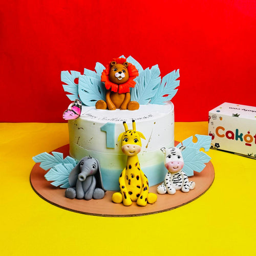 Lion & Giraffe Kids Cake