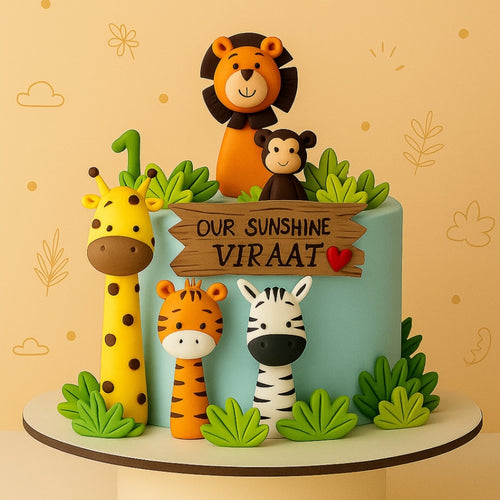 Lion Jungle Theme Cake