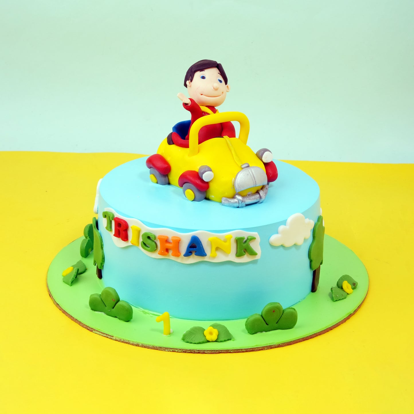 Little Driver Cartoon Car Theme Cake - Cake Gurgaon & Delhi NCR | Cakofy