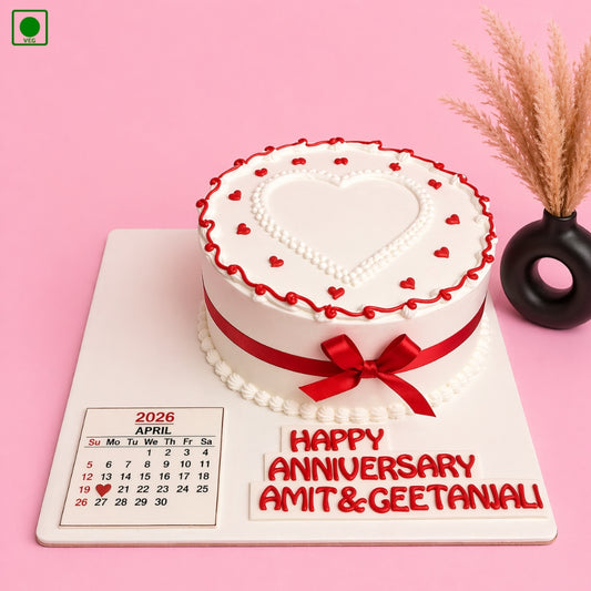 Love Calendar Anniversary Cake - Gurgaon & Delhi NCR | Cakofy