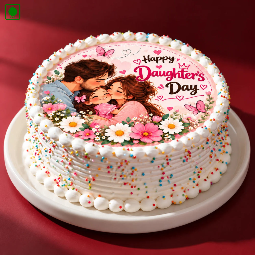 Love You Daughter Photo Cake - Gurgaon, Delhi & Noida