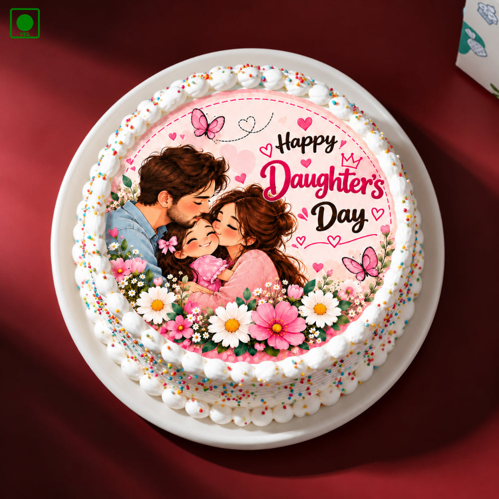 Love You Daughter Photo Cake - Gurgaon, Delhi & Noida