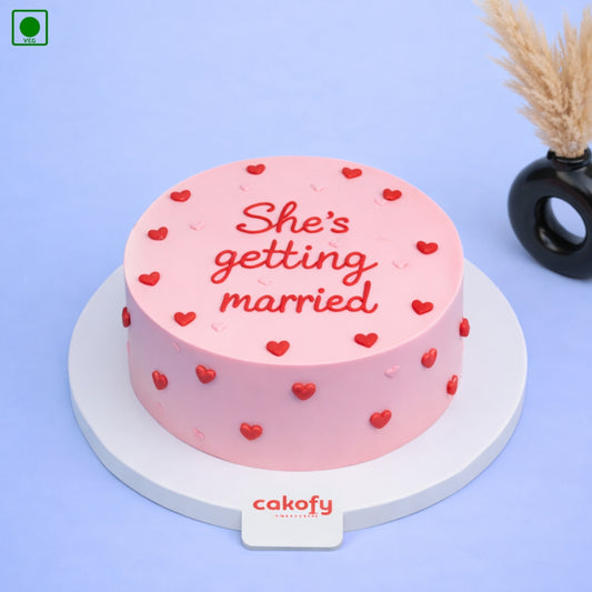 Bride to Be Hearts Cake