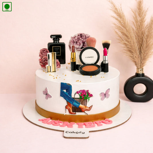 Luxury Makeup Theme Cake - Gurgaon & Delhi NCR | Cakofy