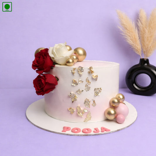 Luxury Rose Theme Cake - Gurgaon & Delhi NCR | Cakofy