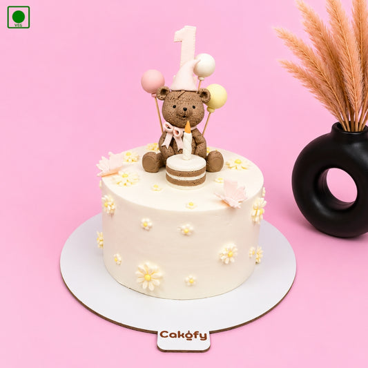 Luxury Teddy Bear Balloon Cake - Gurgaon, Delhi & Noida