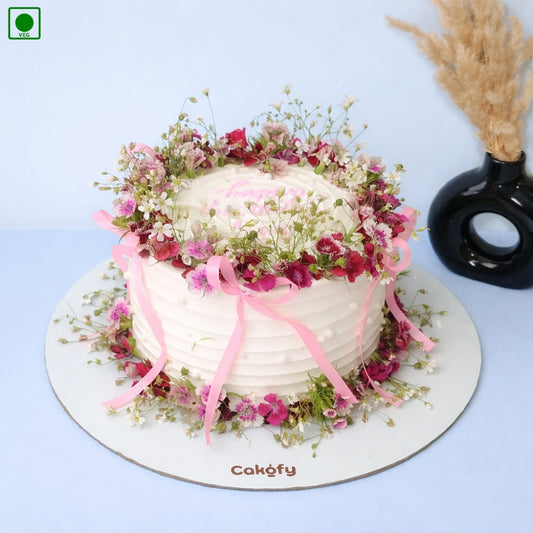 Luxury Fresh Flower Cake - Gurgaon & Delhi NCR | Cakofy