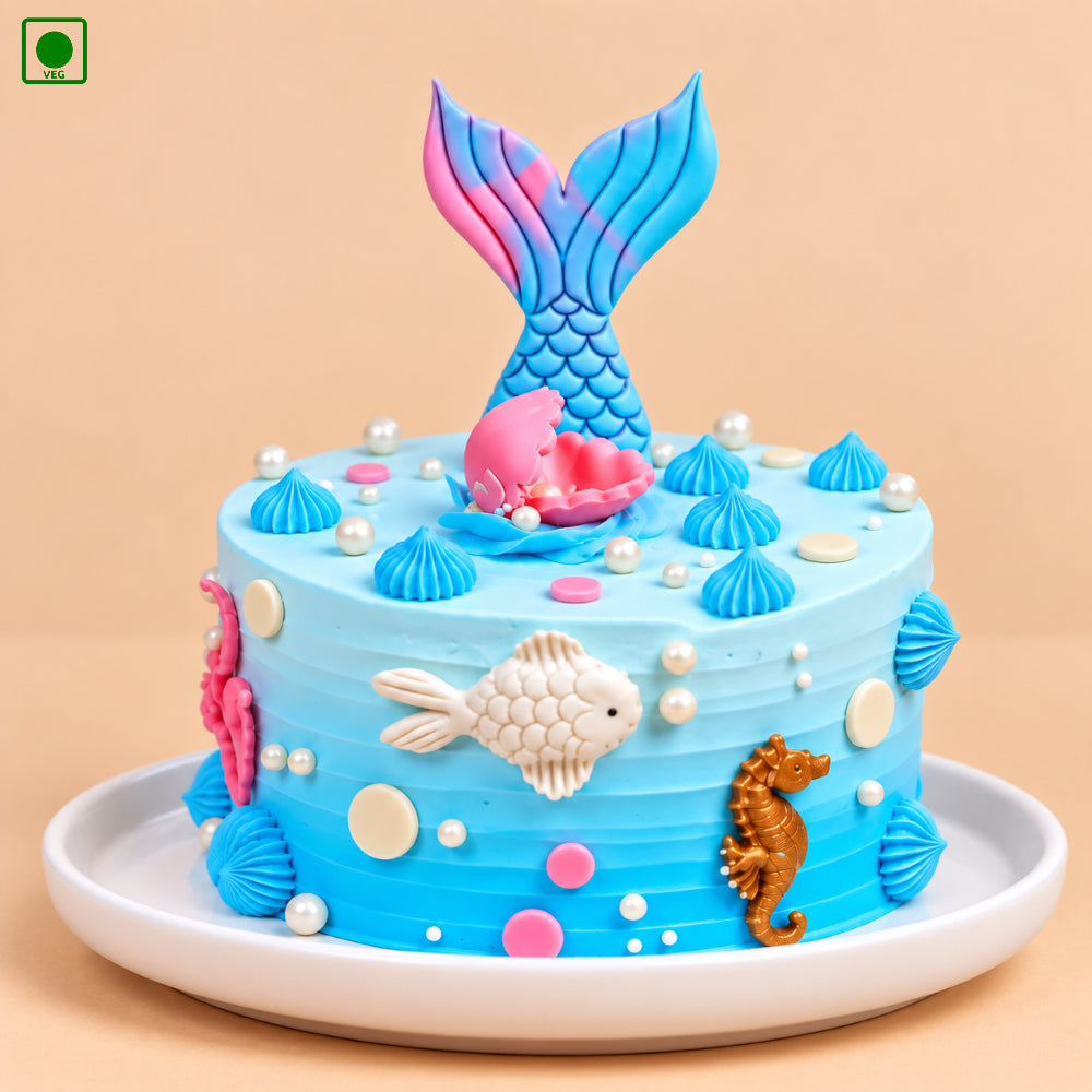Magical Mermaid Theme Cake - Gurgaon, Delhi & Noida