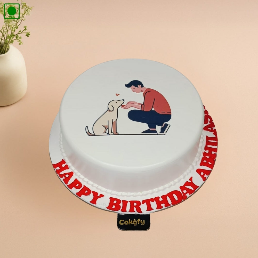Man & Dog Theme Cake - Gurgaon & Delhi NCR | Cakofy