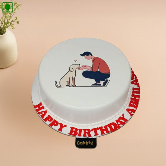 Man & Dog Theme Cake - Gurgaon & Delhi NCR | Cakofy