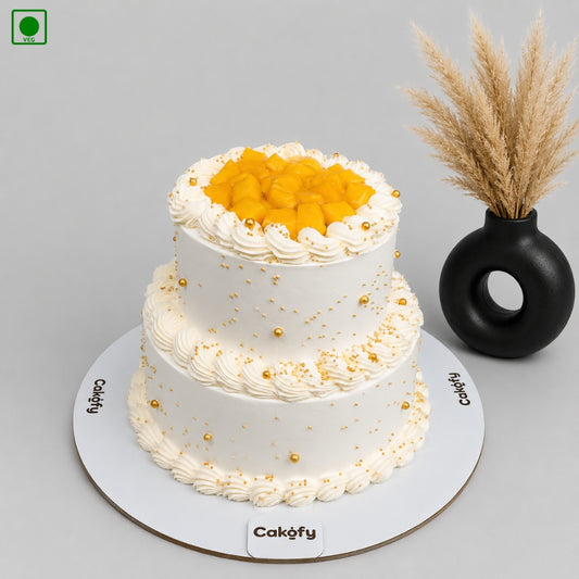 Mango Delight Two-Tier Cake - Gurgaon, Delhi & Noida