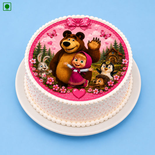 Masha Bear Cartoon Theme Cake - Gurgaon, Delhi & Noida