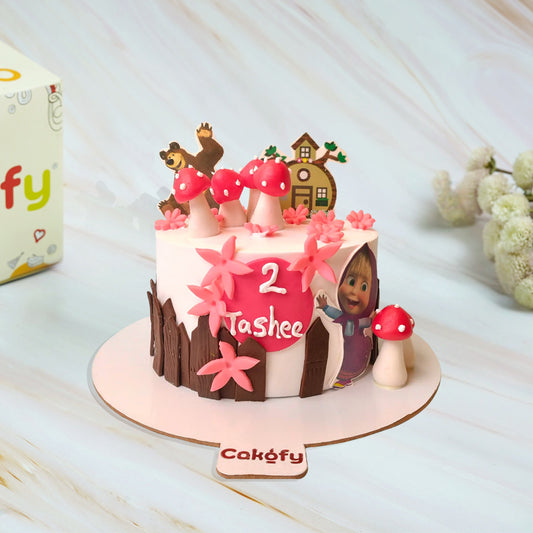 Masha & The Bear Theme Kids Birthday Cake - Gurgaon & Delhi NCR | Cakofy