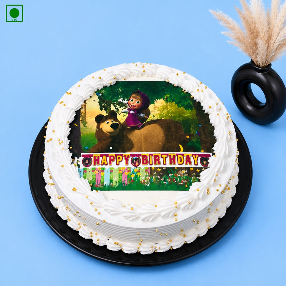 Masha and the Bear Poster Cake - Gurgaon, Delhi & Noida