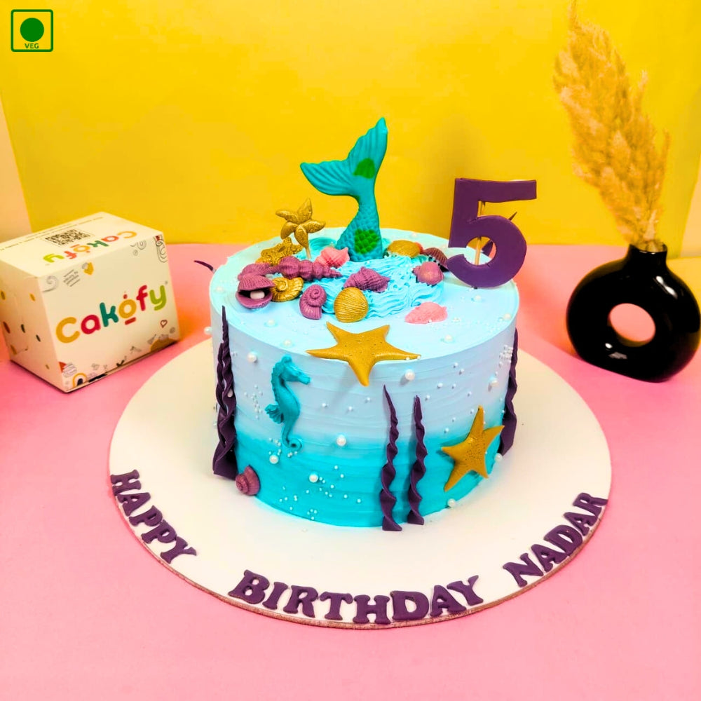 Mermaid Ocean Theme Cake - Gurgaon & Delhi NCR | Cakofy