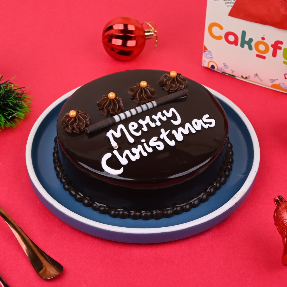 Merry Christmas Truffle Cake - Gurgaon, Delhi & Noida