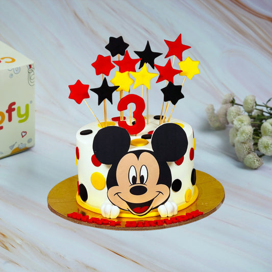 Mickey Mouse Cartoon Theme Birthday Cake - Gurgaon & Delhi NCR | Cakofy