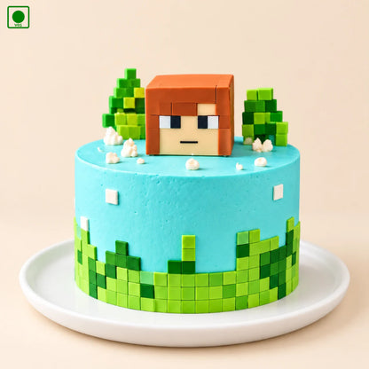 Minecraft Alex Face Cake - Gurgaon, Delhi & Noida