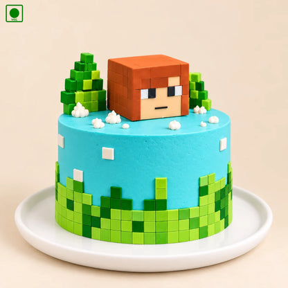 Minecraft Alex Face Cake - Gurgaon, Delhi & Noida