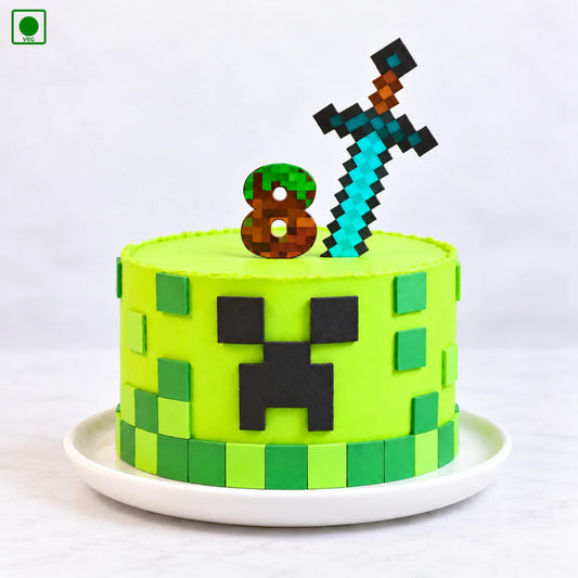 Minecraft Creeper Face Cake - Gurgaon, Delhi & Noida