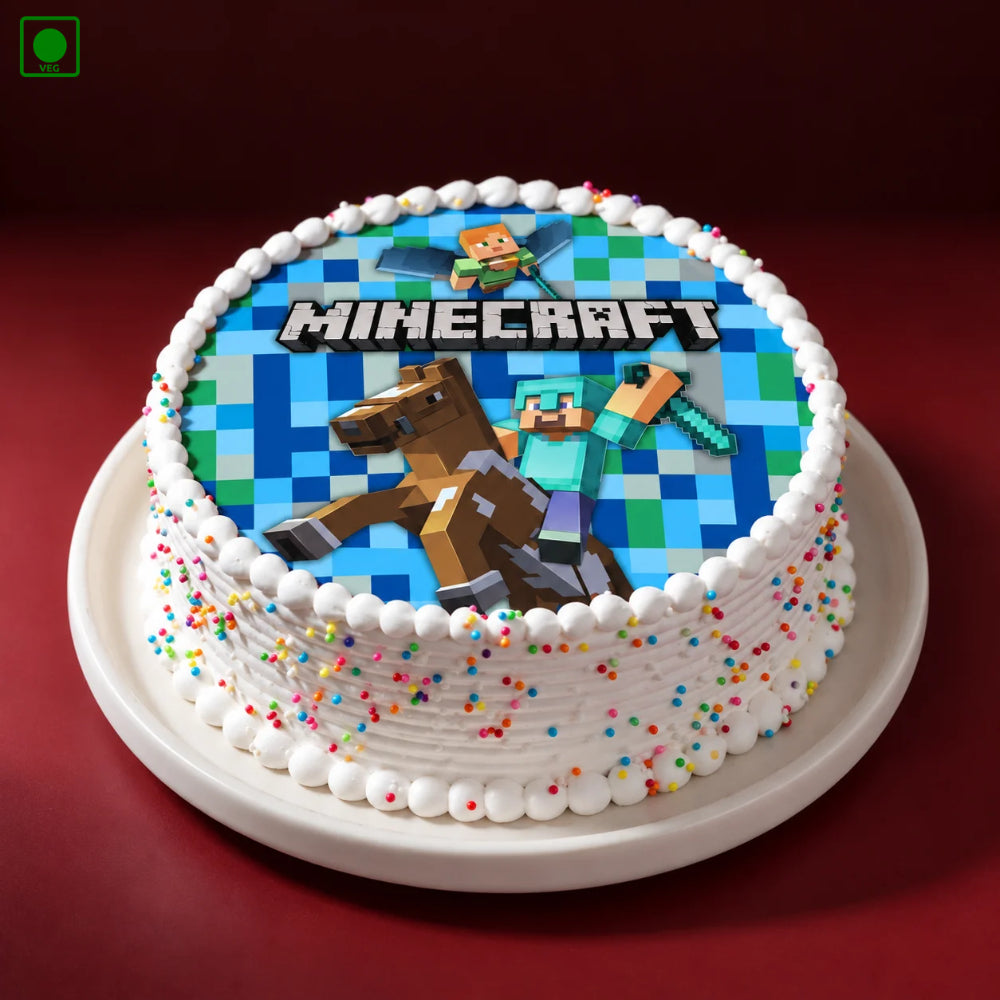 Minecraft Gaming Photo Cake - Gurgaon, Delhi & Noida