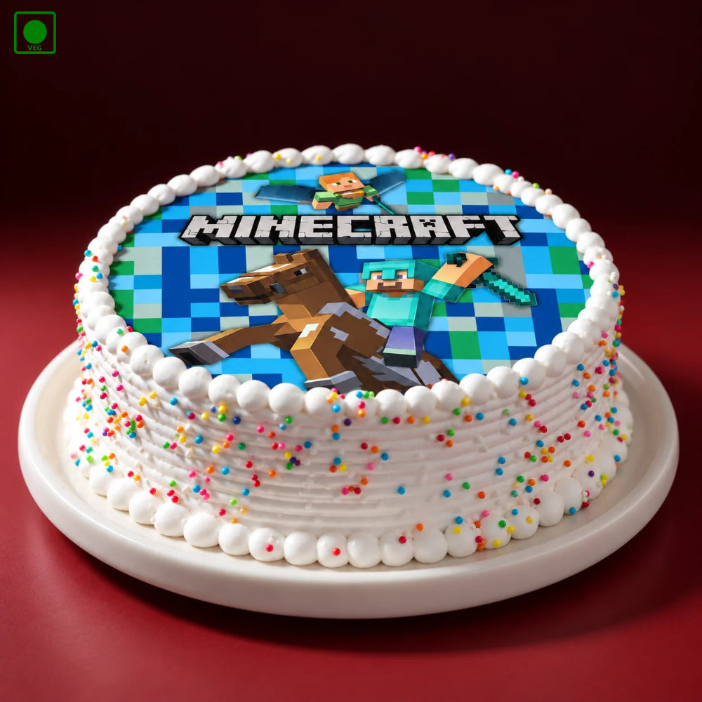 Minecraft Gaming Photo Cake - Gurgaon, Delhi & Noida