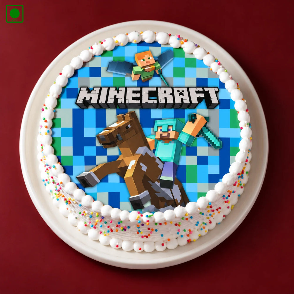 Minecraft Gaming Photo Cake - Gurgaon, Delhi & Noida