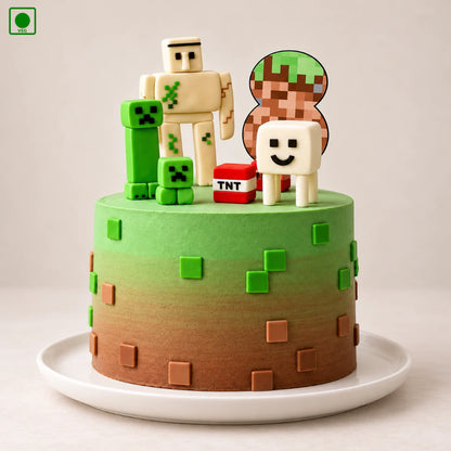 Minecraft Gaming World Cake - Gurgaon, Delhi & Noida