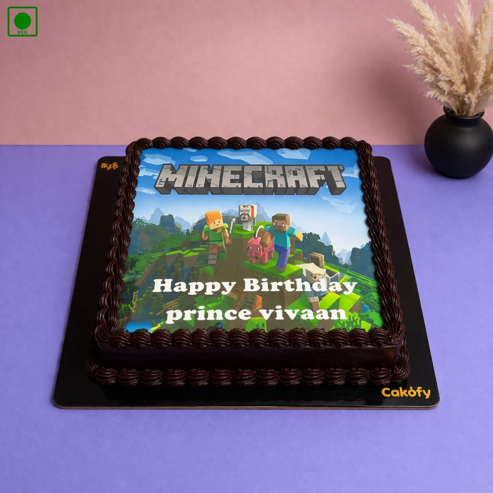 Minecraft Photo Cake – Gurgaon & Delhi NCR | Cakofy
