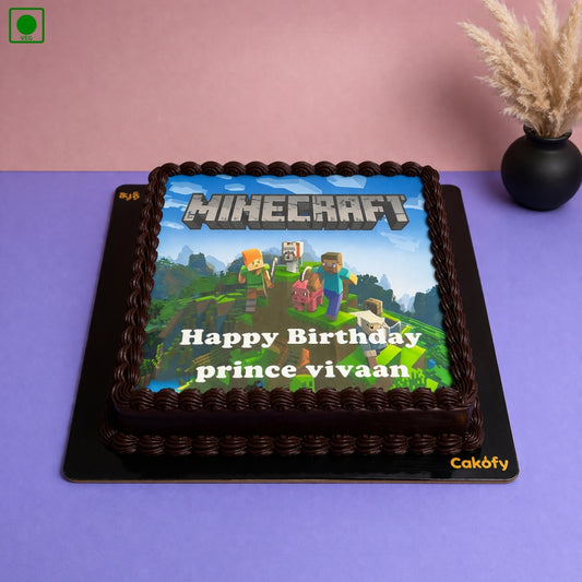 Minecraft Photo Cake – Gurgaon & Delhi NCR | Cakofy