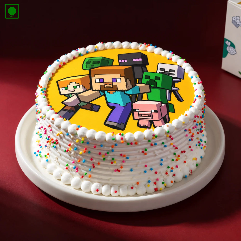 Minecraft Yellow Theme Cake - Gurgaon, Delhi & Noida