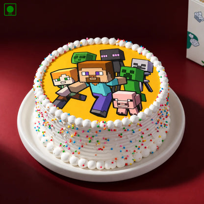 Minecraft Yellow Theme Cake - Gurgaon, Delhi & Noida