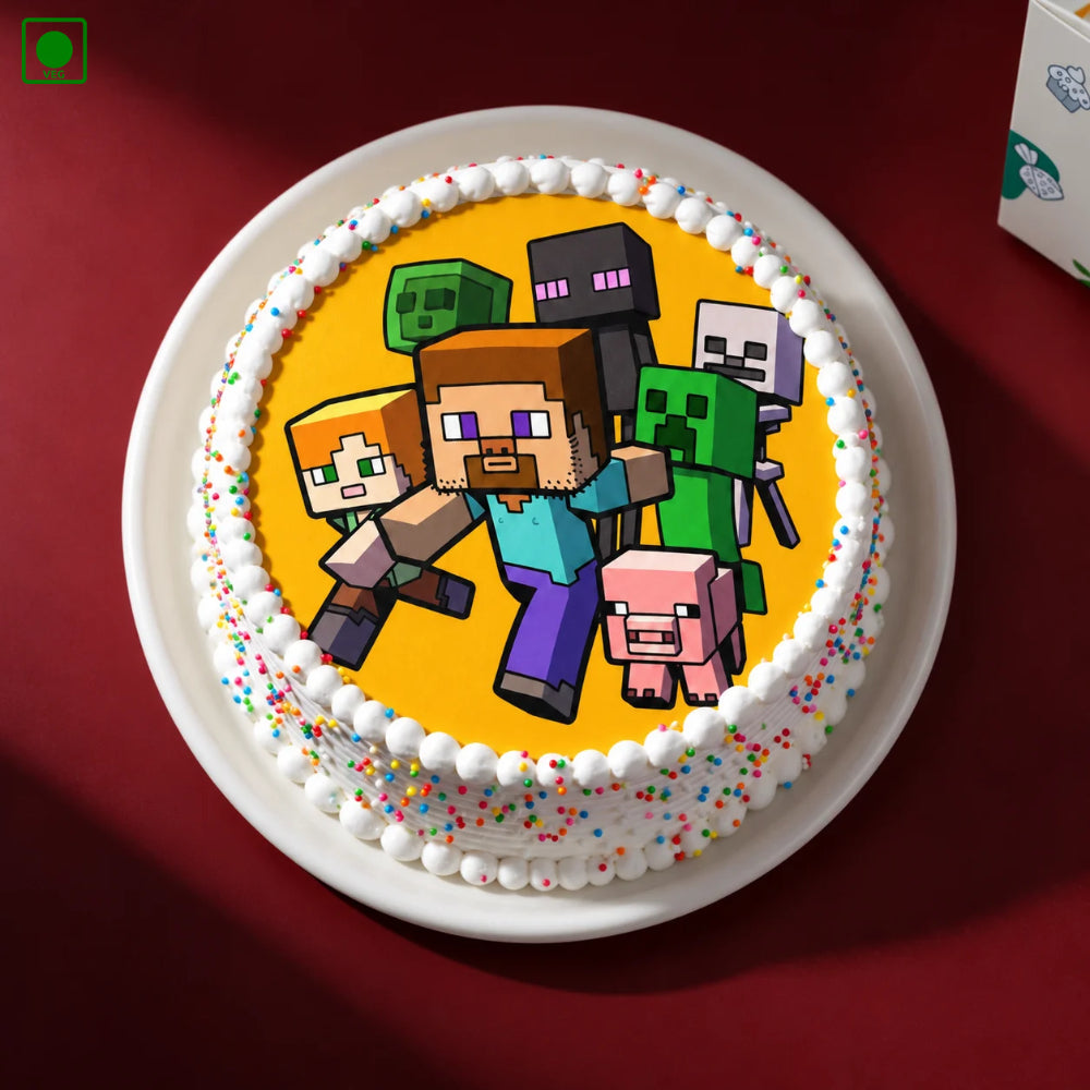 Minecraft Yellow Theme Cake - Gurgaon, Delhi & Noida
